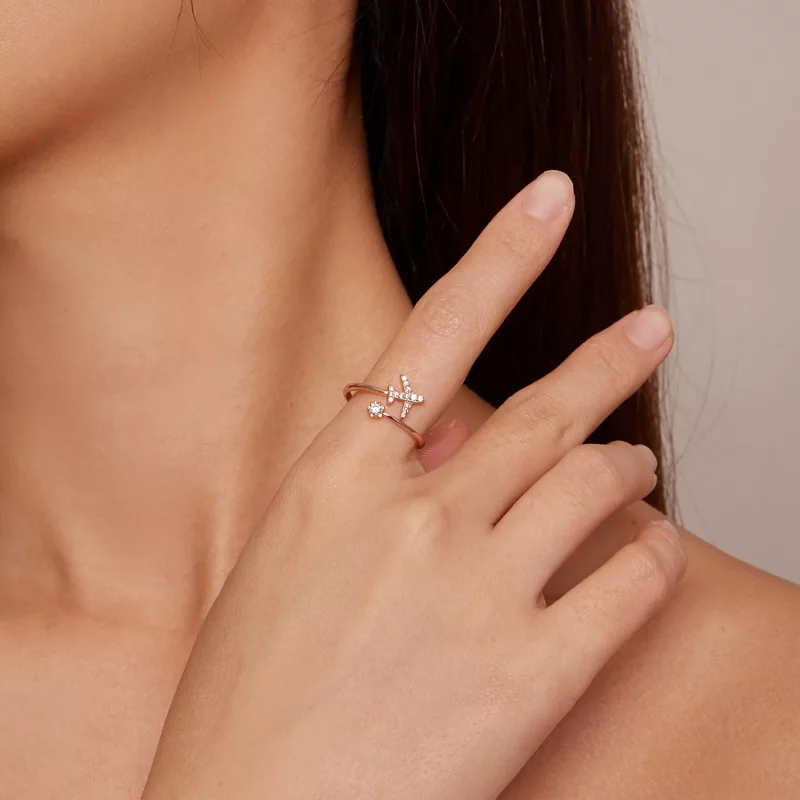 (afbeelding voor) Pandora-stijl roségouden Open Ring voor Afstand - SCR623-C - Bekijken 4