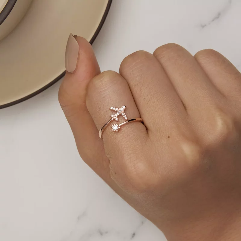 (afbeelding voor) Pandora-stijl roségouden Open Ring voor Afstand - SCR623-C - Bekijken 6
