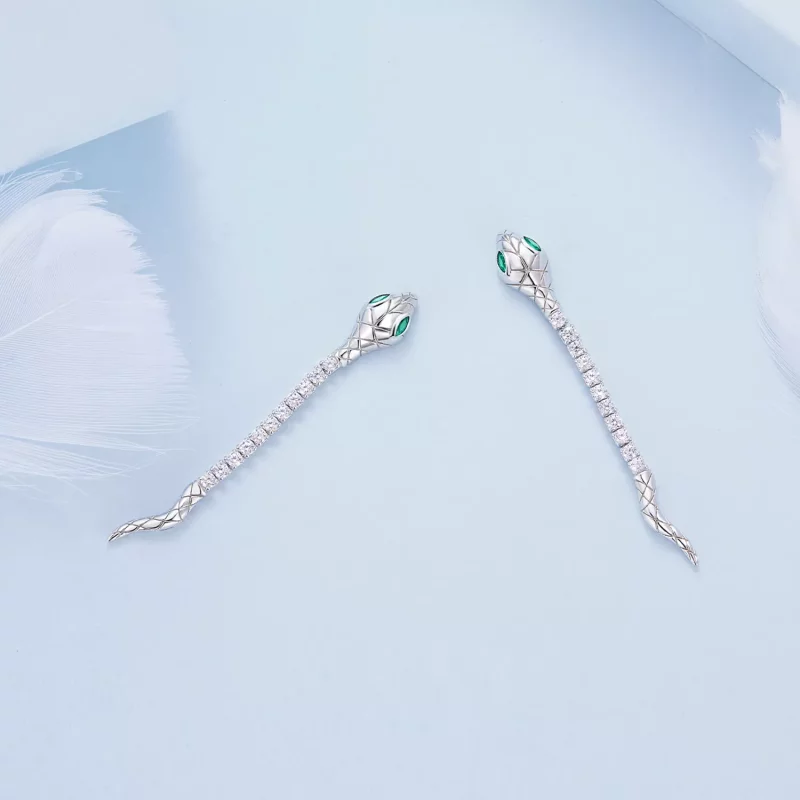 (afbeelding voor) Pandora Stijl Spirit Snake Stud Oorbellen - BSE851 - Bekijken 4