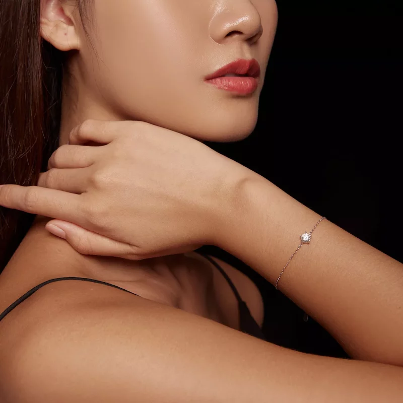 (afbeelding voor) Pandora Stijl Sprankelende Moissanite Armband - MSB001 - Bekijken 8