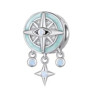 Pandora-stijl ster kompas bedel - BSC854 (afbeelding voor) Pandora-stijl ster kompas bedel - BSC854