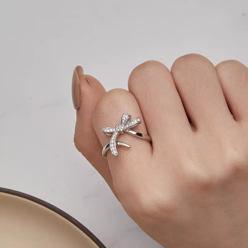 (afbeelding voor) Pandora-stijl strik open ring - BSR435 - Bekijken 6