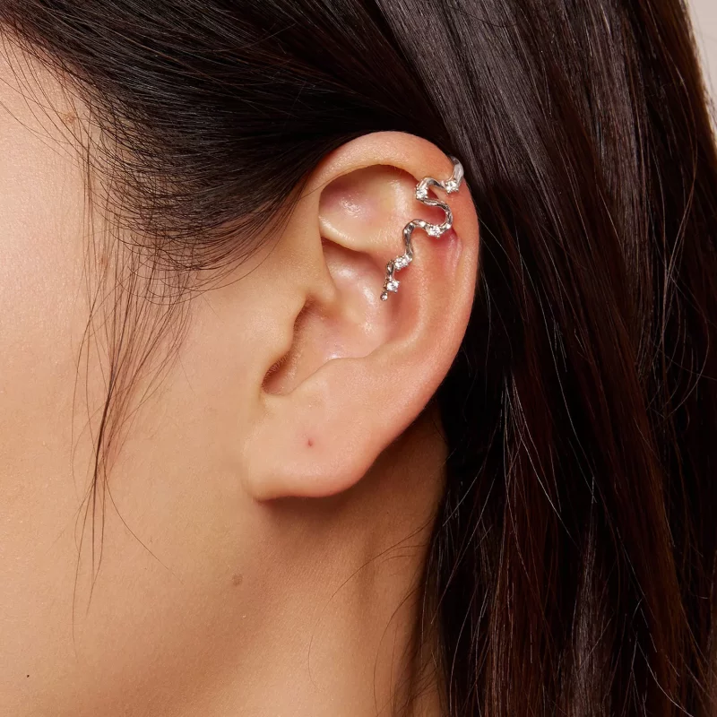 (afbeelding voor) Pandora stijl Textuurlijnen Stud Oorbellen - SCE1599 - Bekijken 7