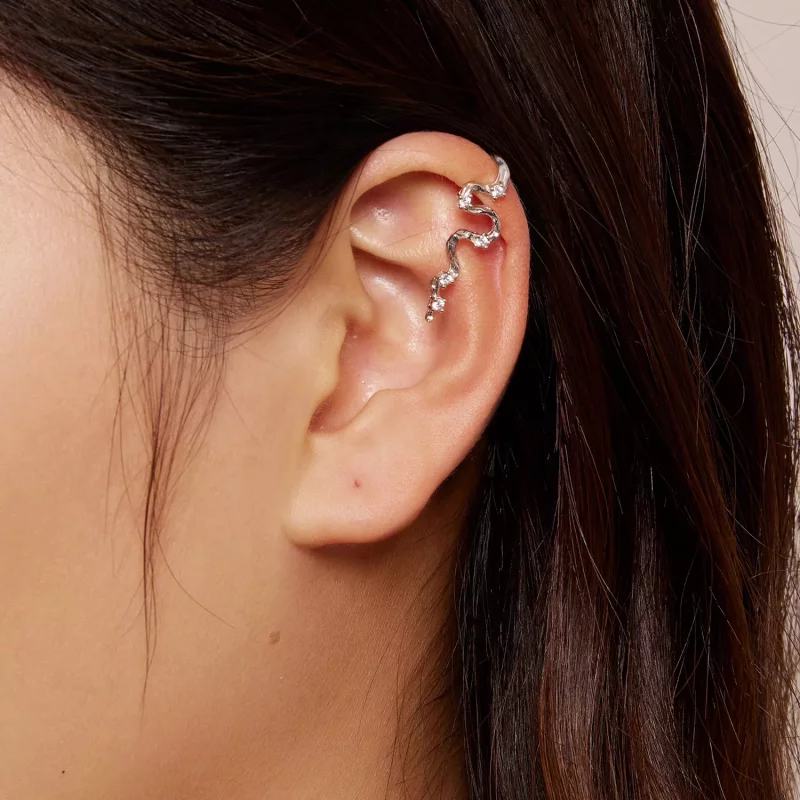 (afbeelding voor) Pandora stijl Textuurlijnen Stud Oorbellen - SCE1599 - Bekijken 8