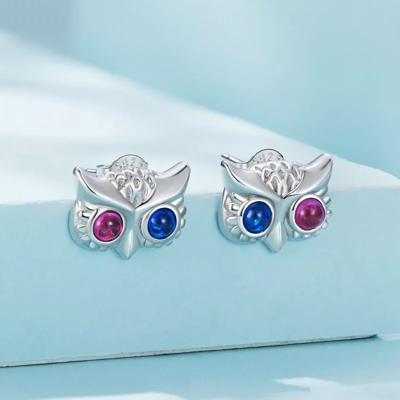 (afbeelding voor) Pandora Stijl Uil Stud Oorbellen - SCE1602 - Bekijken 2