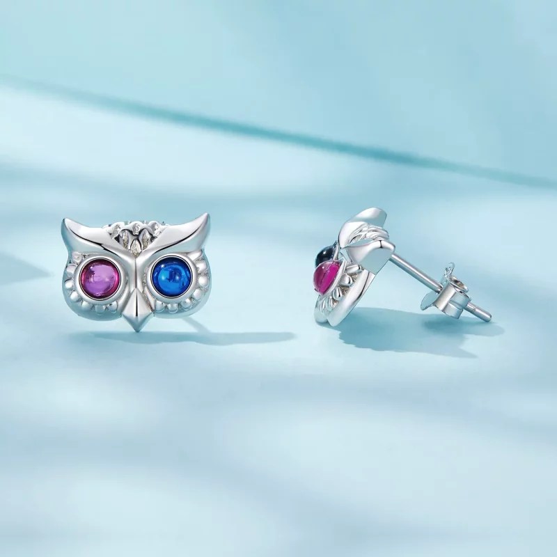 (afbeelding voor) Pandora Stijl Uil Stud Oorbellen - SCE1602 - Bekijken 3