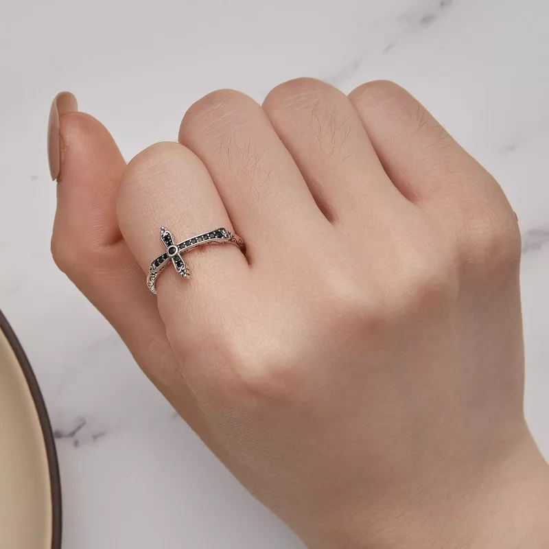 (afbeelding voor) Pandora Stijl Vintage Kruis Ring - SCR930 - Bekijken 5