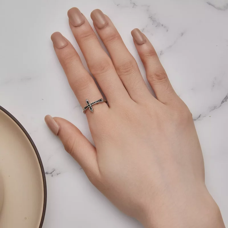 (afbeelding voor) Pandora Stijl Vintage Kruis Ring - SCR930 - Bekijken 6