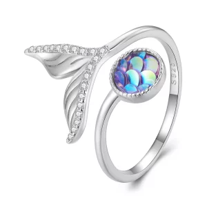 Pandora stijl Vissenstaart Open Ring - BSR429 (afbeelding voor) Pandora stijl Vissenstaart Open Ring - BSR429