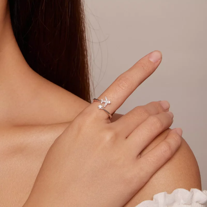 (afbeelding voor) Pandora Stijl Vliegtuig Open Ring - SCR623-A - Bekijken 2