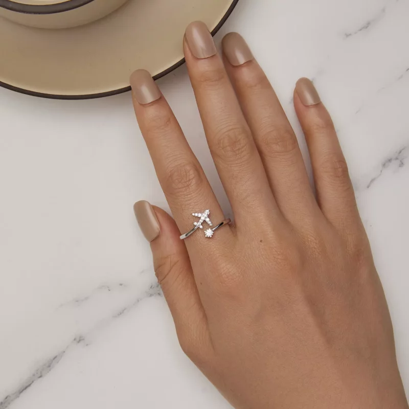 (afbeelding voor) Pandora Stijl Vliegtuig Open Ring - SCR623-A - Bekijken 3