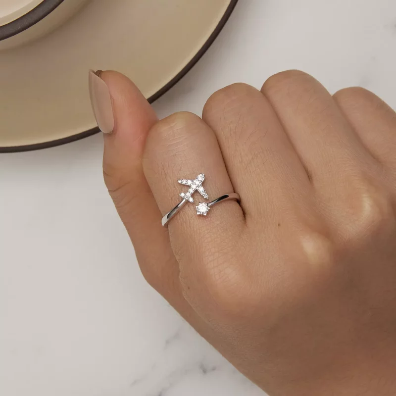 (afbeelding voor) Pandora Stijl Vliegtuig Open Ring - SCR623-A - Bekijken 4