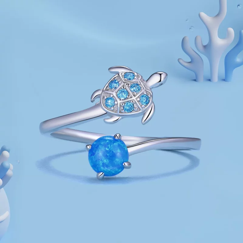 (afbeelding voor) Pandora Stijl Zee Schildpad Ring - SCR928 - Bekijken 3