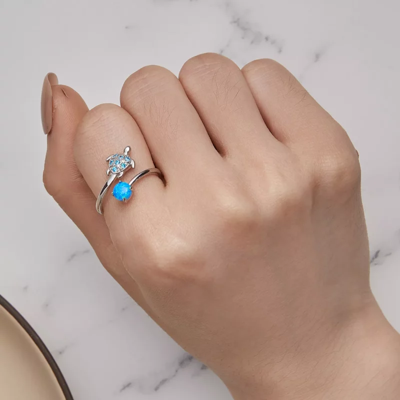 (afbeelding voor) Pandora Stijl Zee Schildpad Ring - SCR928 - Bekijken 4