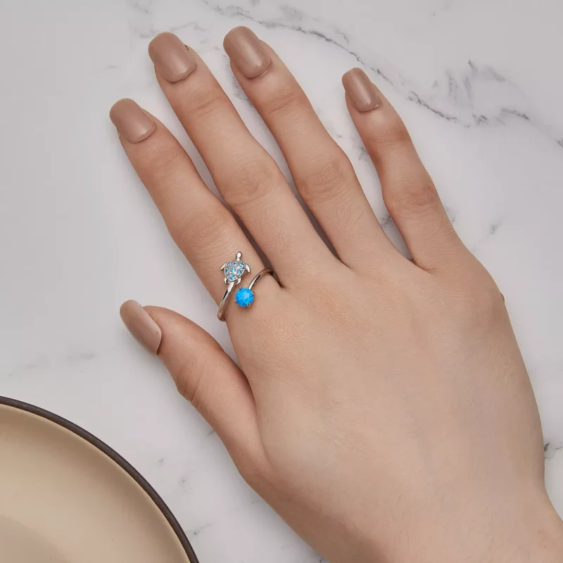(afbeelding voor) Pandora Stijl Zee Schildpad Ring - SCR928 - Bekijken 5