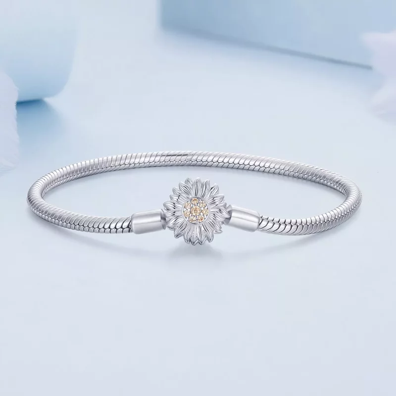 (afbeelding voor) Pandora-stijl Zonnebloem Basis Ketting Armband - BSB123 - Bekijken 2