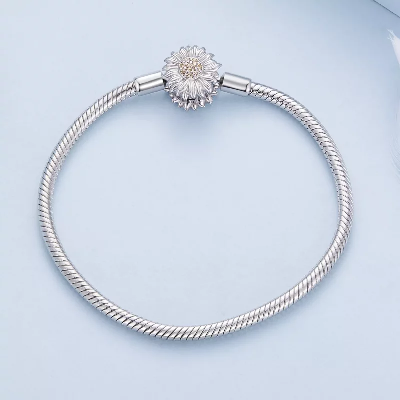 (afbeelding voor) Pandora-stijl Zonnebloem Basis Ketting Armband - BSB123 - Bekijken 3