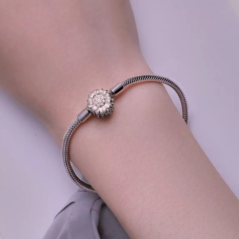 (afbeelding voor) Pandora-stijl Zonnebloem Basis Ketting Armband - BSB123 - Bekijken 5