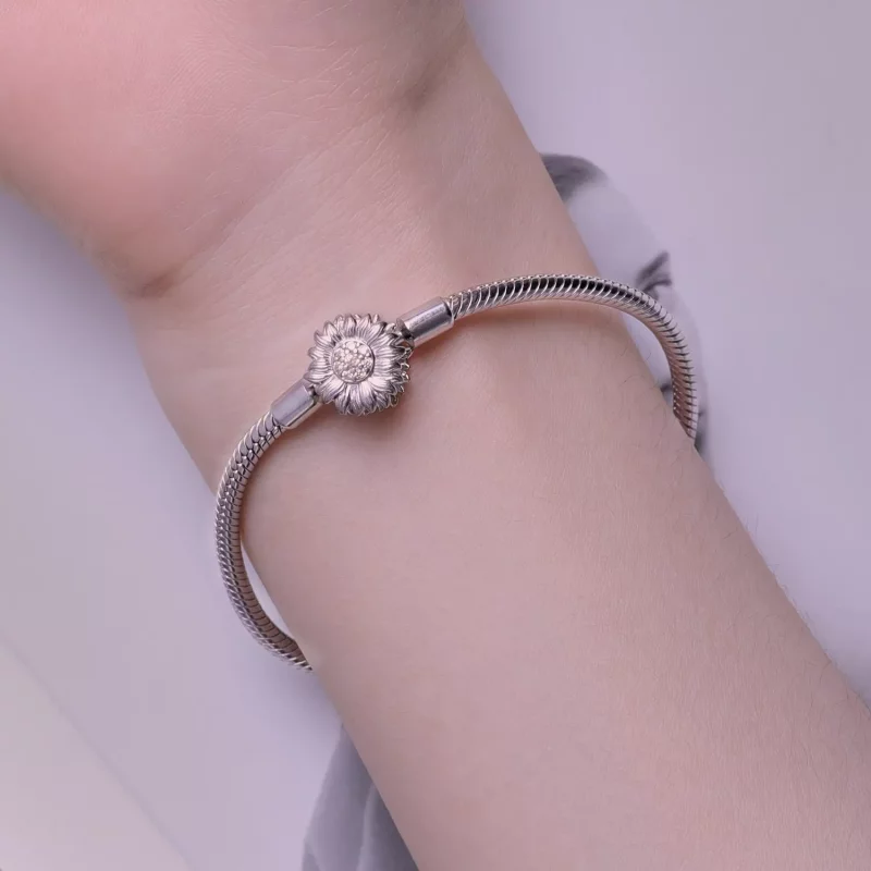 (afbeelding voor) Pandora-stijl Zonnebloem Basis Ketting Armband - BSB123 - Bekijken 6