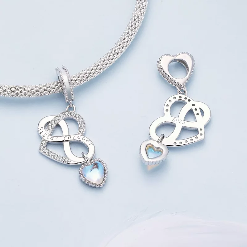 (afbeelding voor) Pandora stijl Zus Hart Hanger Bedel - BSC860 - Bekijken 4