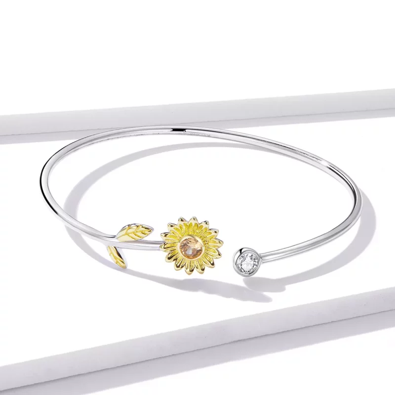(afbeelding voor) Pandora Style Bicolor verse madeliefjes Open Bangle - BSB045 - Bekijken 2