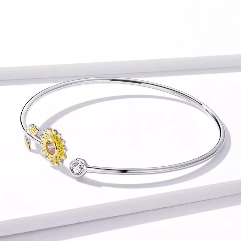 (afbeelding voor) Pandora Style Bicolor verse madeliefjes Open Bangle - BSB045 - Bekijken 3