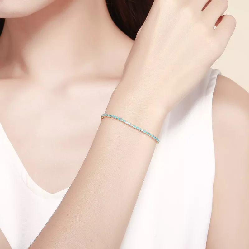 (afbeelding voor) Pandora Style Blauwe lucht Armband - SCB118 - Bekijken 5