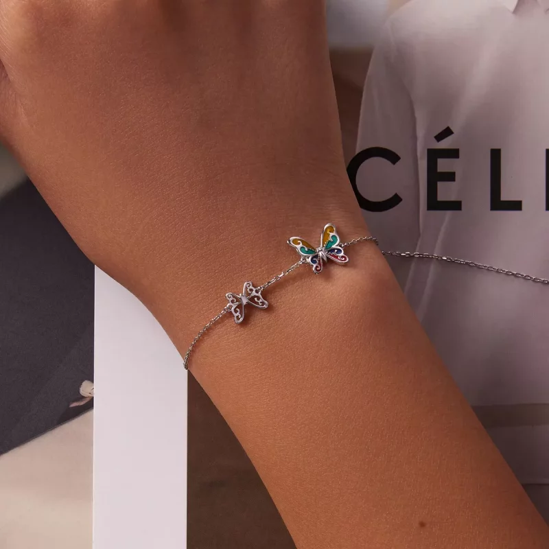 (afbeelding voor) Pandora Style Briljante vlinder Armband - SCB228 - Bekijken 5