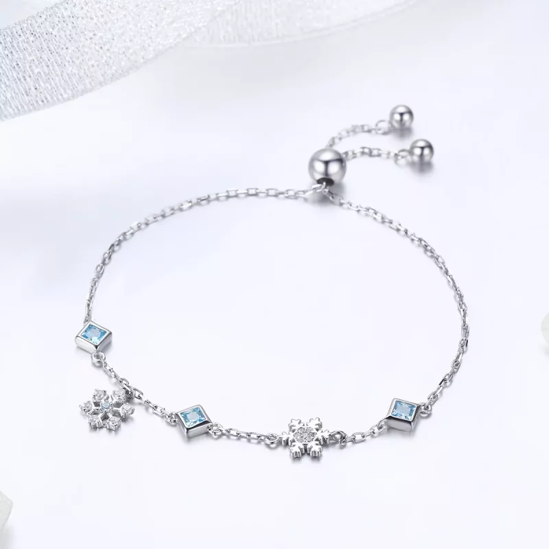 (afbeelding voor) Pandora Style Dansende Sneeuwvlok Sliding Armband - BSB001 - Bekijken 2