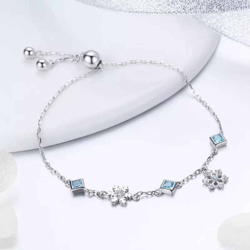 (afbeelding voor) Pandora Style Dansende Sneeuwvlok Sliding Armband - BSB001 - Bekijken 4