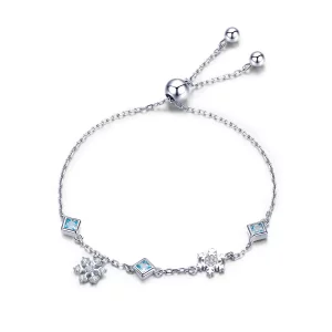 Pandora Style Dansende Sneeuwvlok Sliding Armband - BSB001 (afbeelding voor) Pandora Style Dansende Sneeuwvlok Sliding Armband - BSB001