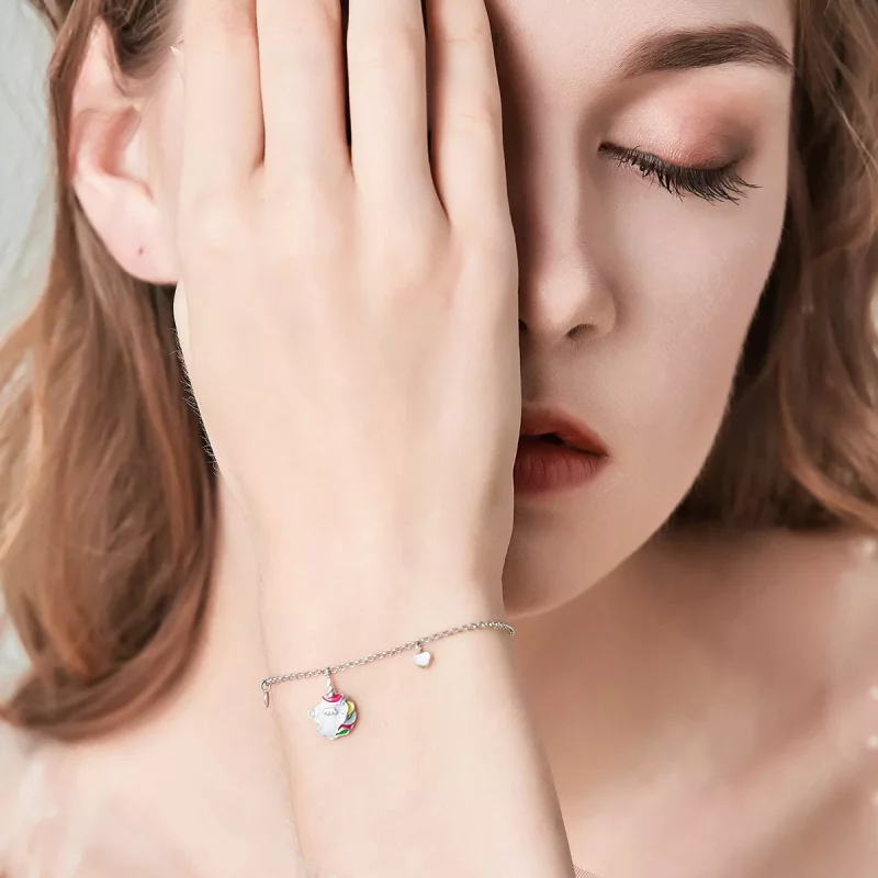 (afbeelding voor) Pandora Style Eenhoorn geheugen Armband - SCB106 - Bekijken 2