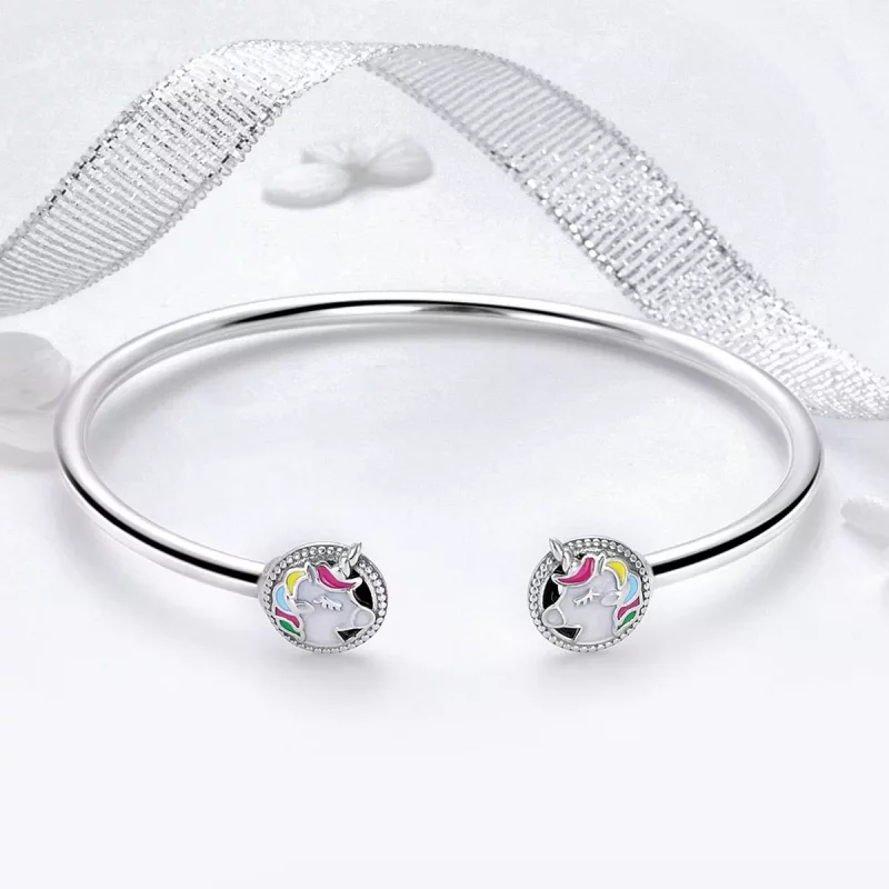 (afbeelding voor) Pandora Style Eenhoorn geheugen Open Bangle - SCB082 - Bekijken 3