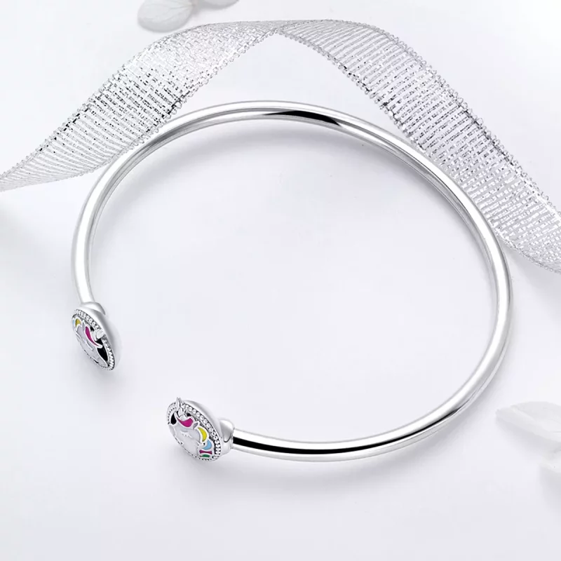 (afbeelding voor) Pandora Style Eenhoorn geheugen Open Bangle - SCB082 - Bekijken 4