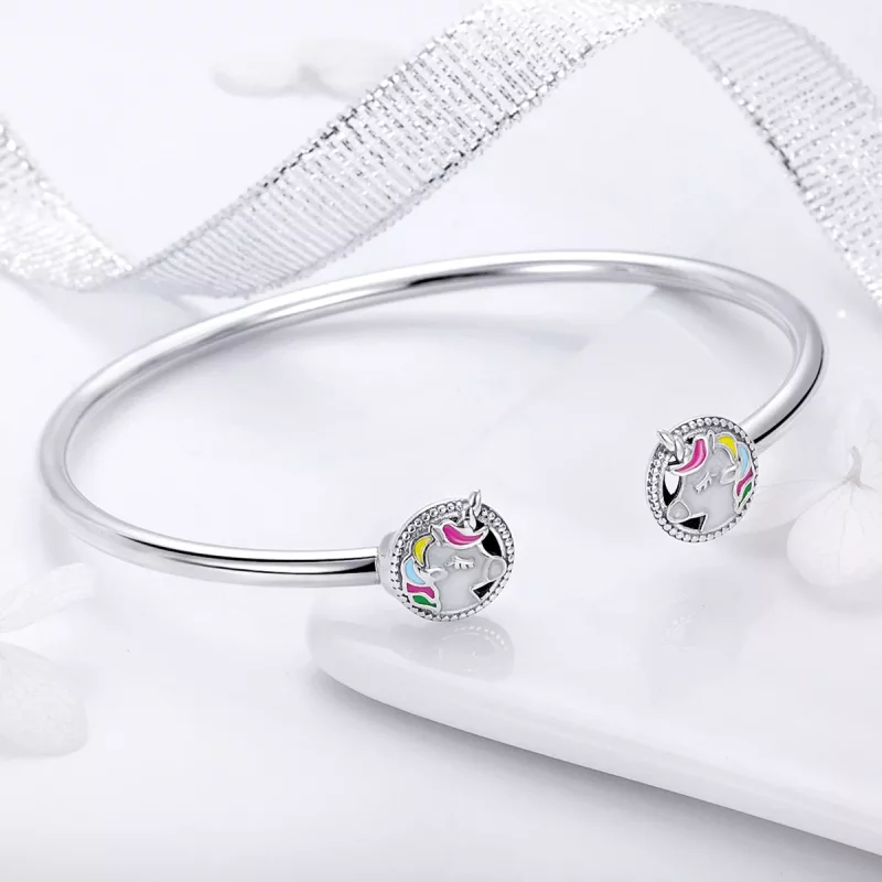 (afbeelding voor) Pandora Style Eenhoorn geheugen Open Bangle - SCB082 - Bekijken 6