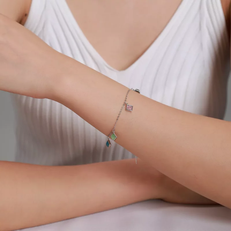 (afbeelding voor) Pandora Style Eenvoudige geometrie Armband - SCB224 - Bekijken 5