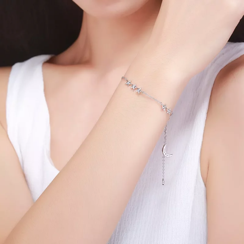 (afbeelding voor) Pandora Style Gefluister van ster en maan Armband - SCB007 - Bekijken 2