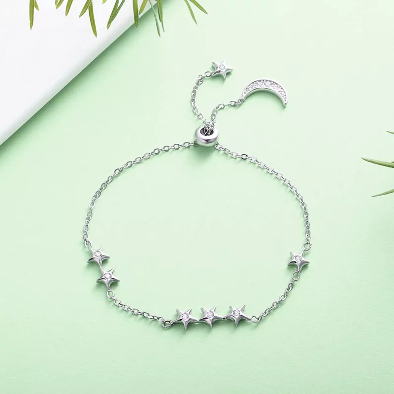 (afbeelding voor) Pandora Style Gefluister van ster en maan Armband - SCB007 - Bekijken 4
