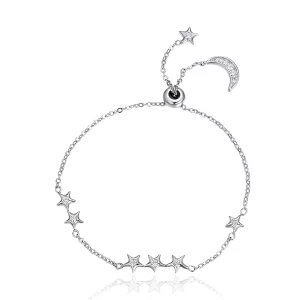 Pandora Style Gefluister van ster en maan Armband - SCB007 (afbeelding voor) Pandora Style Gefluister van ster en maan Armband - SCB007