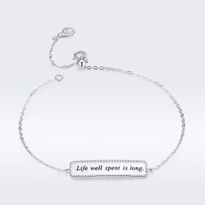 Pandora Style Goed besteed leven is lang Armband - BSB039 (afbeelding voor) Pandora Style Goed besteed leven is lang Armband - BSB039