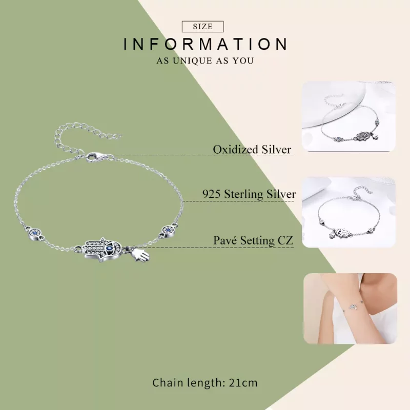 (afbeelding voor) Pandora Style Hand van Fatima Armband - SCB079 - Bekijken 5