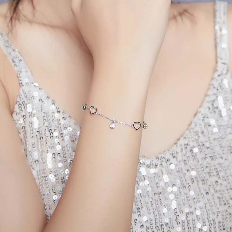 (afbeelding voor) Pandora Style Hart Ballen Armband - SCB180 - Bekijken 3
