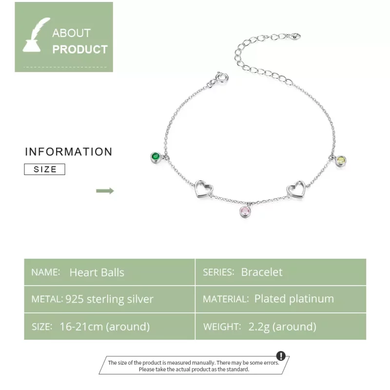 (afbeelding voor) Pandora Style Hart Ballen Armband - SCB180 - Bekijken 5