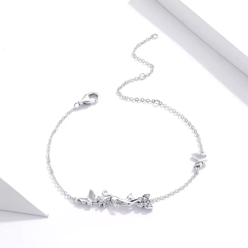 (afbeelding voor) Pandora Style Kat & Vlinders Sliding Armband - SCB195 - Bekijken 2