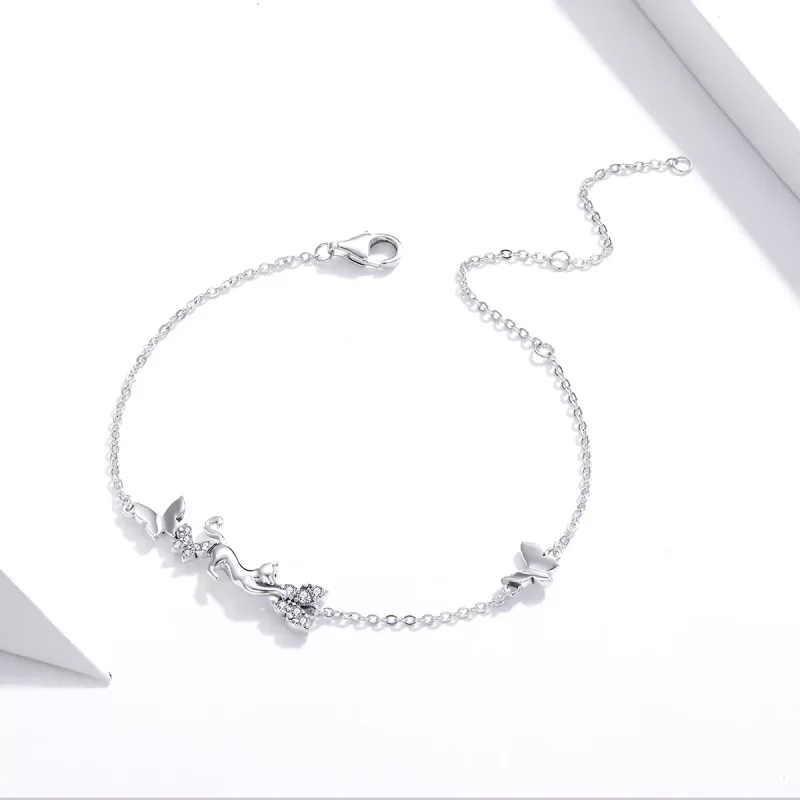 (afbeelding voor) Pandora Style Kat & Vlinders Sliding Armband - SCB195 - Bekijken 3