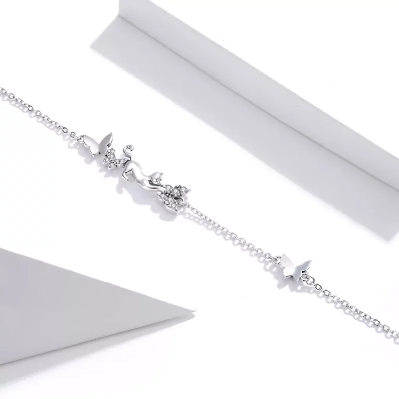 (afbeelding voor) Pandora Style Kat & Vlinders Sliding Armband - SCB195 - Bekijken 4