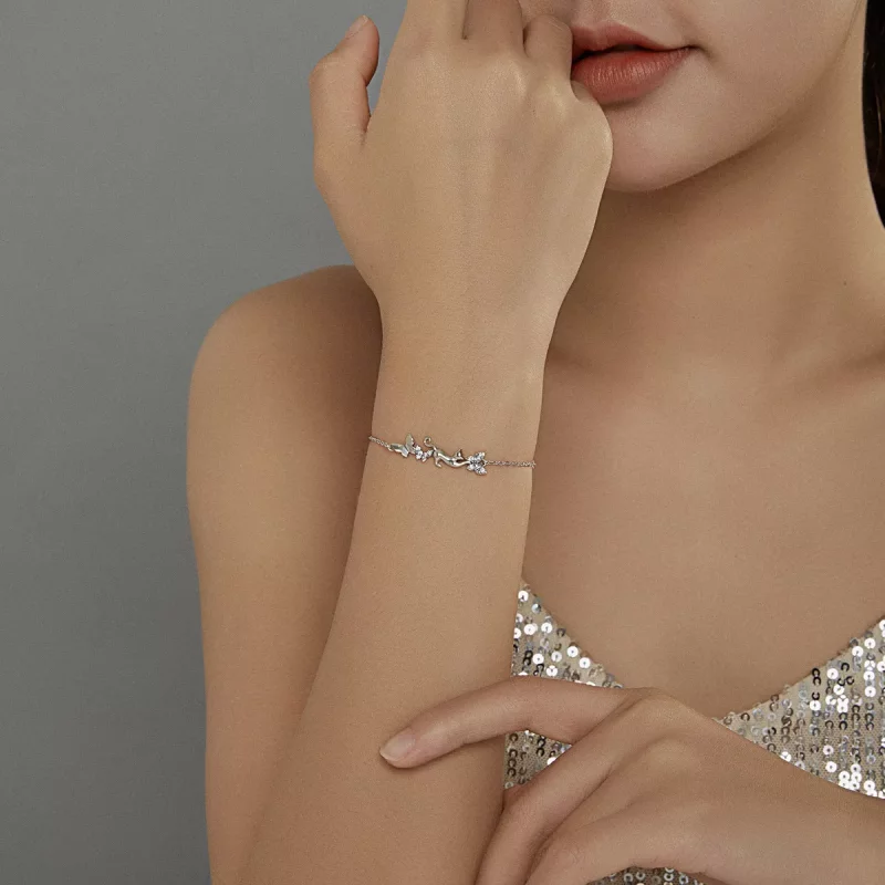 (afbeelding voor) Pandora Style Kat & Vlinders Sliding Armband - SCB195 - Bekijken 5