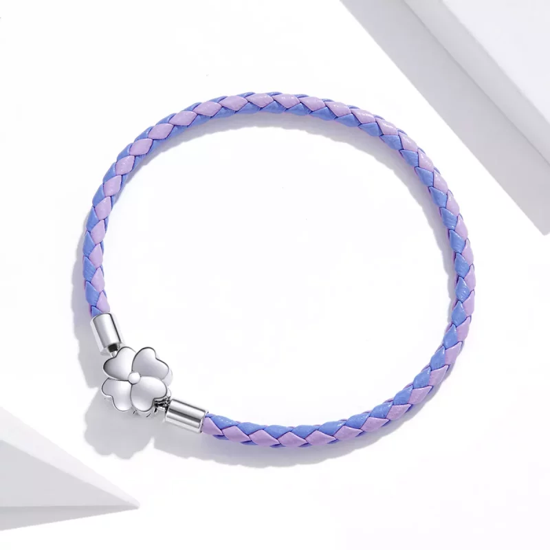 (afbeelding voor) Pandora Style Klavertje vier Leren armband - SCB214 - Bekijken 3