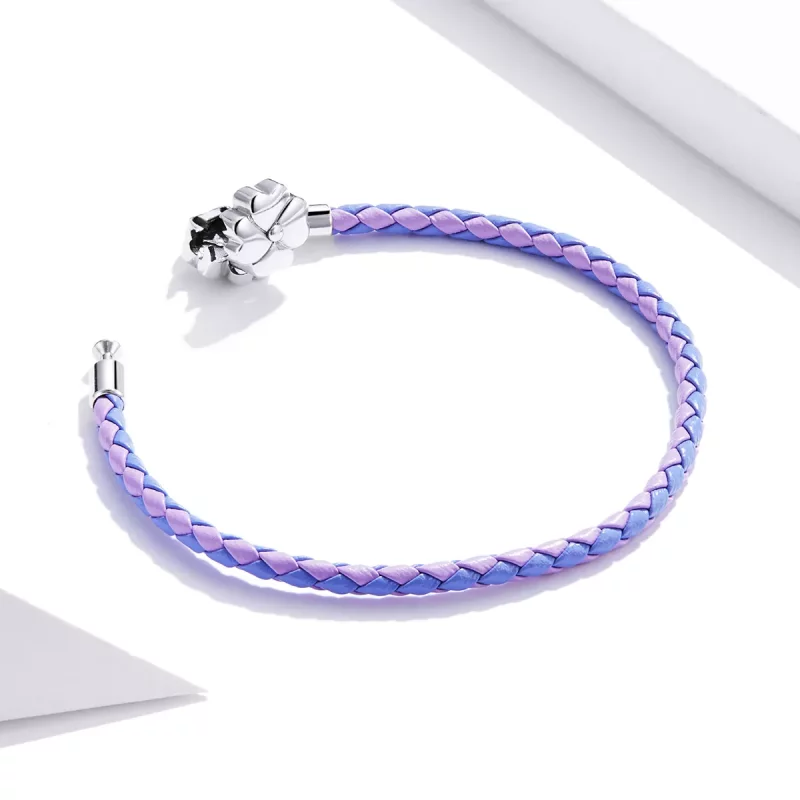 (afbeelding voor) Pandora Style Klavertje vier Leren armband - SCB214 - Bekijken 4
