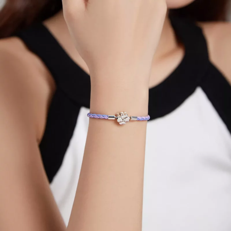 (afbeelding voor) Pandora Style Klavertje vier Leren armband - SCB214 - Bekijken 6